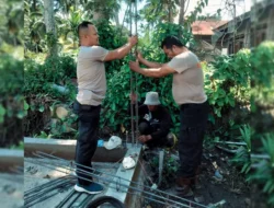 Gerimis Tak Surutkan Langkah Brimob Polda Sumut Bangun Hunian Warga Terdampak Banjir di Tapsel