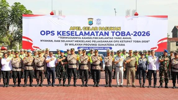 Polda Sumut Gelar Apel Operasi Keselamatan Toba 2026