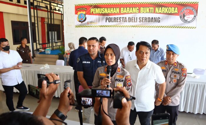 Polresta Deliserdang Musnahkan Barang Bukti Narkoba Senilai Rp7 Miliar