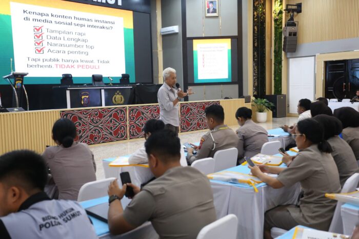 Polda Sumut Gelar Pelatihan Kehumasan, Personel Belajar Teknik Hook Berita hingga Editing Video