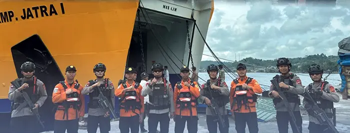 Jaga Gerbang Laut Nias, Brimob Sumut Intensifkan Patroli Arus Mudik di Pelabuhan Gunungsitoli