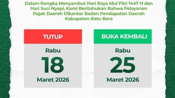 Pengumuman Penutupan Layanan Bapenda Kabupaten Batu Bara