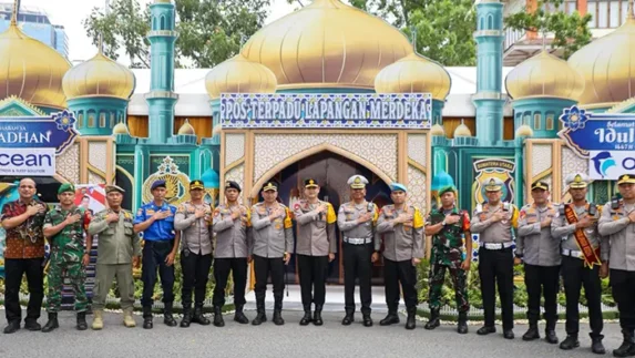 Wakapolda Sumut Cek Pos Terpadu Operasi Ketupat Toba 2026 di Lapangan Merdeka Medan
