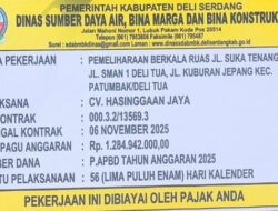 Pemkab Deliserdang Klarifikasi Proyek Bahu Jalan SMAN 1 Deli Tua, Pemasangan Plang Terlambat Dinilai Langgar Aturan Presiden