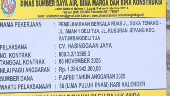 Pemkab Deliserdang Klarifikasi Proyek Bahu Jalan SMAN 1 Deli Tua