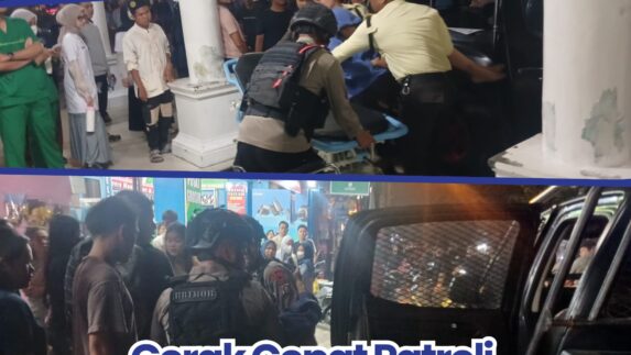 Gerak Cepat Patroli Brimob Polda Sumut Evakuasi Korban Laka Lantas di Jalan William Iskandar