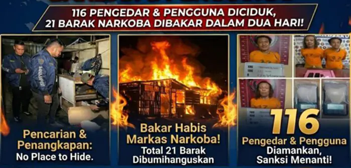 116 Pengedar dan Pengguna Diciduk