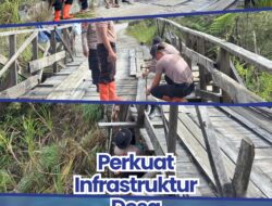 Perkuat Infrastruktur Desa, Brimob Sumut Lakukan Perbaikan Jembatan Gotting