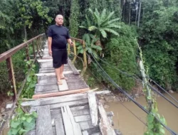 Jembatan Titi Gantung Sungai Seruai Dusun VI Patumbak Kampung Nyaris Ambruk