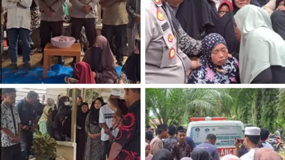 Kapolsek Torgamba Melayat ke Rumah Korban Pengeroyokan di Aek Batu