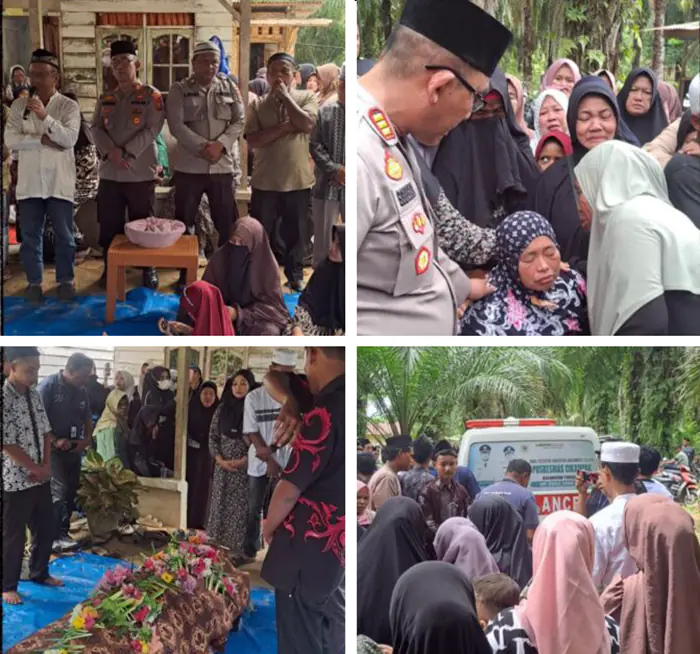 Kapolsek Torgamba Melayat ke Rumah Korban Pengeroyokan di Aek Batu