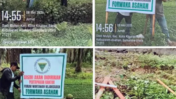 Plang Milik Forwaka Asahan Dirusak Orang Tak Dikenal, Pengurus Lapor Polisi