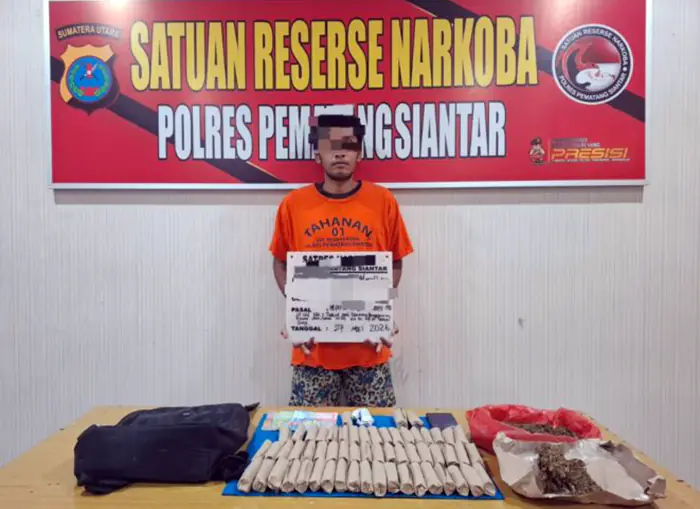 Polres Pematangsiantar Amankan Warga Gang Pulut Putih Pemilik Ganja