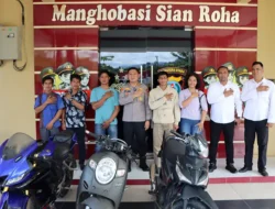 Polres Tapteng Kembalikan 3 Unit Sepeda Motor Hasil Pengungkapan Curanmor ke Pemiliknya