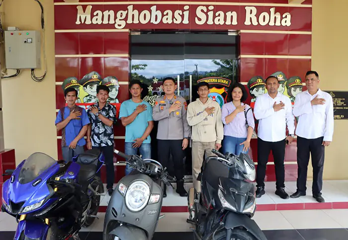 Polres Tapteng Kembalikan 3 Unit Sepeda Motor Hasil Pengungkapan Curanmor ke Pemiliknya