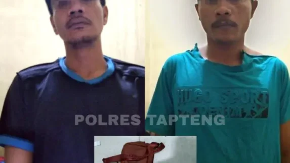 Polres Tapteng Ringkus Dua Pelaku Jambret di Desa Aek Horsik