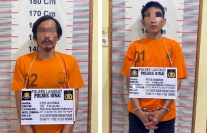 Polsek Hinai Bekuk Dua Terduga Pelaku Pencurian Jerjak Besi dan Pintu Rumah