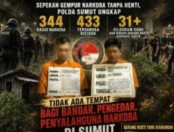 Sepekan Gempur Narkoba Tanpa Henti, Polda Sumut Ungkap 344 Kasus Narkoba, 433 Tersangka Diciduk