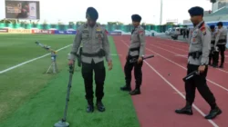 Jelang Laga Filipina Vs Australia, Gegana Brimob Polda Sumut Sterilisasi Stadion Madya