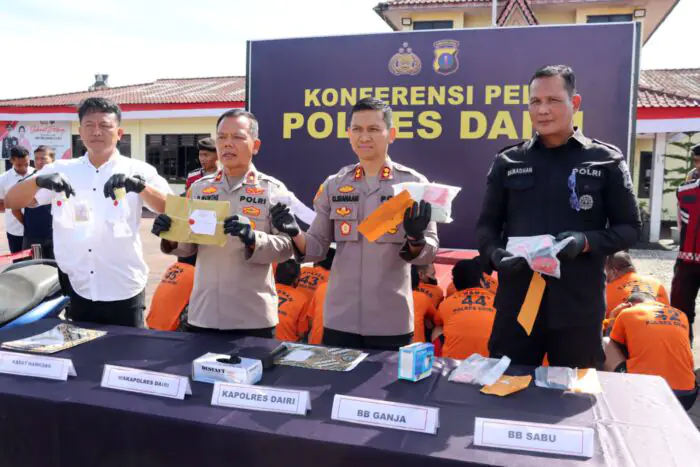 Polres Dairi Ringkus 38 Tersangka dari 29 Kasus Narkoba