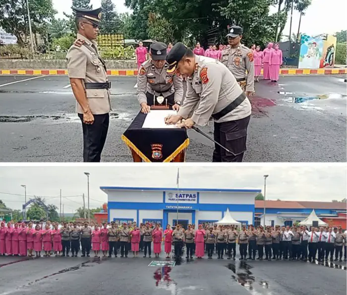 Polres Labusel Gelar Upacara Sertijab Kasat Reskrim dan Pelantikan Kasikum