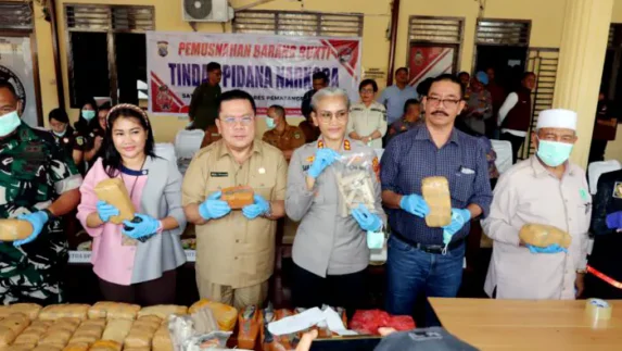 Polres Pematangsiantar Gelar Pemusnahan Barang Bukti Narkotika