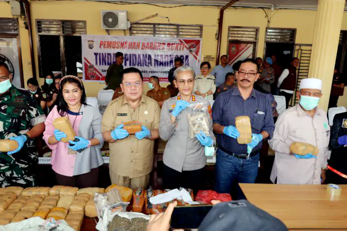 Polres Pematangsiantar Gelar Pemusnahan Barang Bukti Narkotika