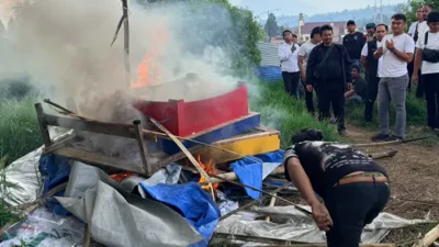 Barak Narkoba Dibakar Polres Karo, Diduga Jadi Tempat Konsumsi Sabu