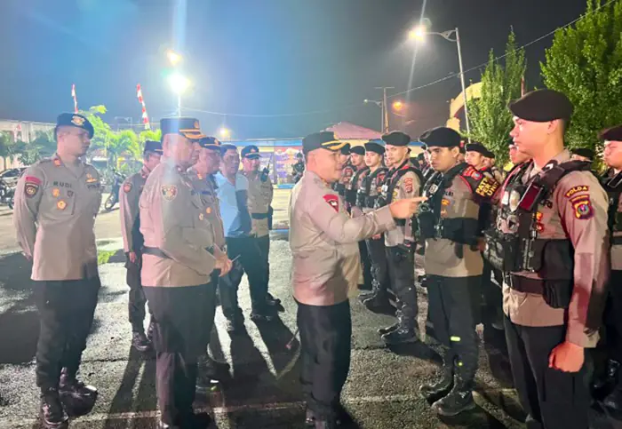 Kapolres Pelabuhan Belawan Pimpin Apel Patroli KRYD Skala Besar Antisipasi 3C