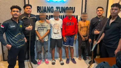 Patroli KRYD Polres Pelabuhan Belawan Amankan Empat Terduga Pelaku Tawuran dan Sajam