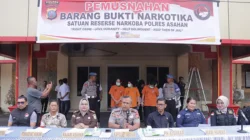 Satres Narkoba Polres Asahan Musnahkan 8,7 Kg Sabu dan 772 Vape Etomidate