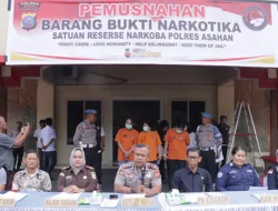 Satres Narkoba Polres Asahan Musnahkan 8,7 Kg Sabu dan 772 Vape Etomidate
