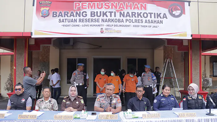 Satres Narkoba Polres Asahan Musnahkan 8,7 Kg Sabu dan 772 Vape Etomidate