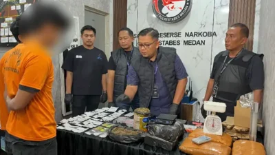 Satresnarkoba Polrestabes Medan Gulung Bandar Narkoba Lintas Provinsi Manfaatkan Jasa Ekspedisi