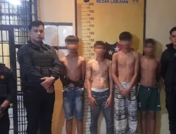 Tim Macan Polres Pelabuhan Belawan Amankan Empat Remaja Pelaku Tawuran