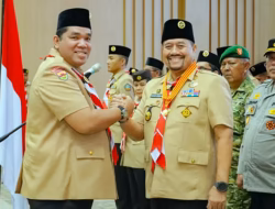 Bupati Baharuddin Kukuhkan Kwarcab Pramuka Kabupaten Batu Bara