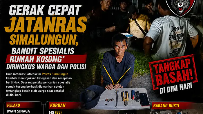 Gerak Cepat Jatanras Simalungun, Bandit Spesialis Rumah Kosong Diringkus Warga dan Polisi
