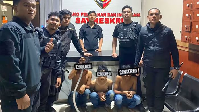 Tim Macan Polres Pelabuhan Belawan Amankan Tiga Anggota Geng Motor di Marelan Pasar 9