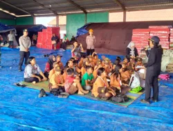 Polres Karo dan Brimob Layani Mobilitas Warga Pengungsi Sinabung