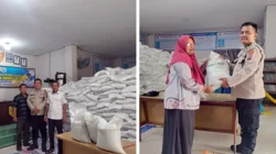 Polsek Sungai Kanan Kawal Penyaluran 111 Ton Beras Bulog