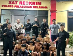 Tim Macan Polres Pelabuhan Belawan Tangkap 13 Pemuda Terkait Geng Motor dan Tawuran