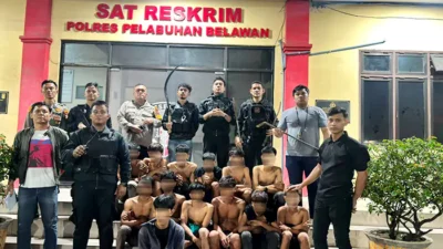 Tim Macan Polres Pelabuhan Belawan Tangkap 13 Pemuda Terkait Geng Motor dan Tawuran