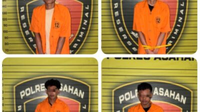 Tim Jatanras Polres Asahan Amankan Empat Terduga Pelaku Pencurian