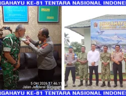 HUT ke-81 TNI, Polsek Jajaran Polres Labusel Sambangi Koramil dan Subdenpom Perkuat Sinergitas TNI-Polri