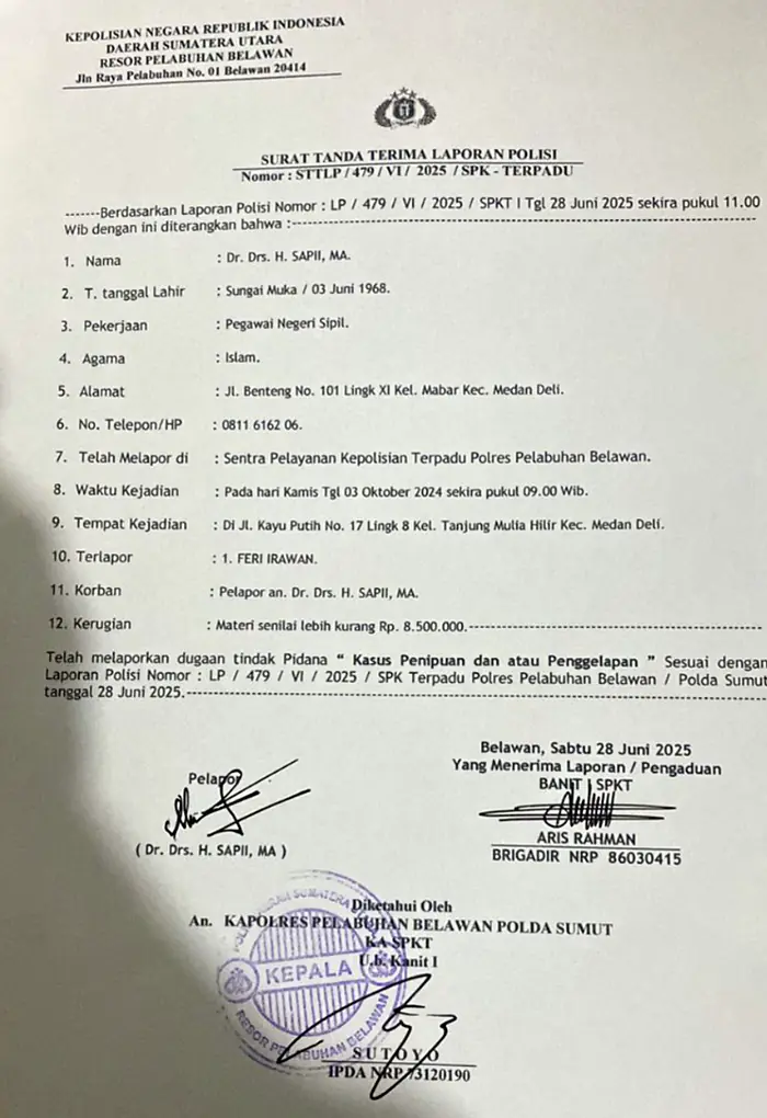 Hampir Setahun Laporan Dugaan Penipuan