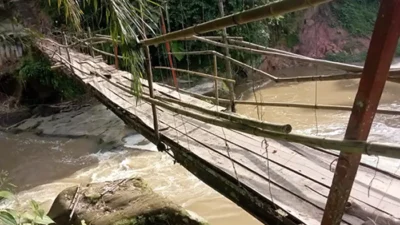 Jembatan Gantung Namo Suro Lama-Namo Tualang Rusak Parah, Warga Desak Pemkab Deliserdang Turun Tangan